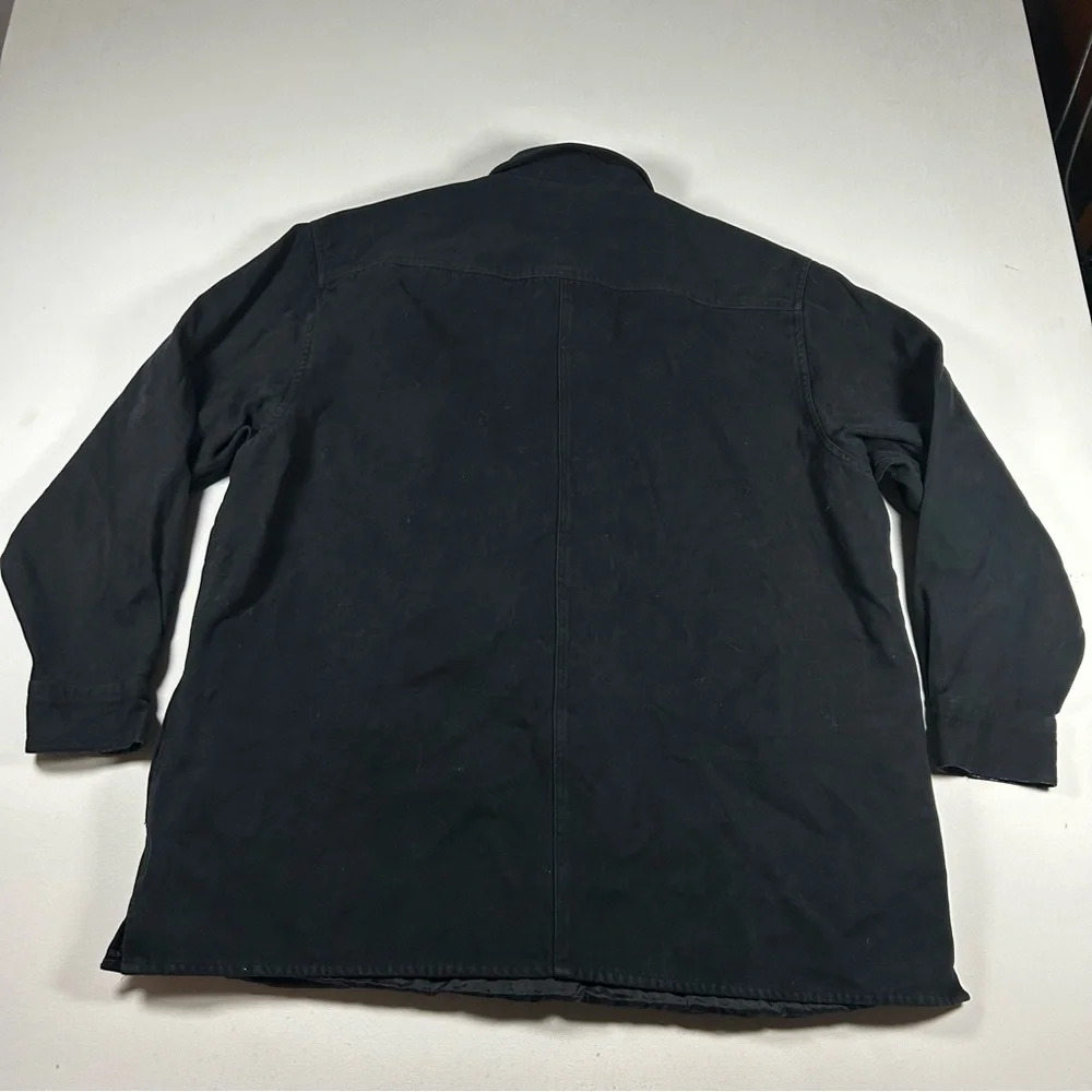 Vintage Levi Strauss Shacket Chamois Lumberjack Camping Shirt Black Mens XXL - Picture 10 of 10